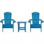 Flash Furniture Charlestown 2-Pack Black Faux Wood Folding Adirondack Chairs with Side Table Flash Furniture Charlestown 2-Pack Black Faux Wood Folding Adirondack Chairs with Side Table