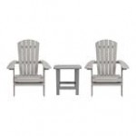 Flash Furniture Charlestown 2-Pack Black Faux Wood Folding Adirondack Chairs with Side Table Flash Furniture Charlestown 2-Pack Black Faux Wood Folding Adirondack Chairs with Side Table