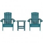Flash Furniture Charlestown 2-Pack Black Faux Wood Folding Adirondack Chairs with Side Table Flash Furniture Charlestown 2-Pack Black Faux Wood Folding Adirondack Chairs with Side Table