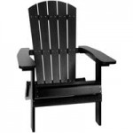 Flash Furniture Charlestown 2-Pack Black Faux Wood Folding Adirondack Chairs with Side Table Flash Furniture Charlestown 2-Pack Black Faux Wood Folding Adirondack Chairs with Side Table