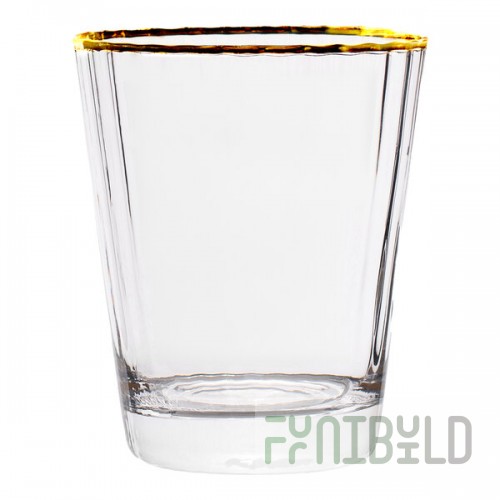 10 Strawberry Street Grace 11 oz. Gold Rimmed Rocks / Double Old Fashioned Glass - 24/Case