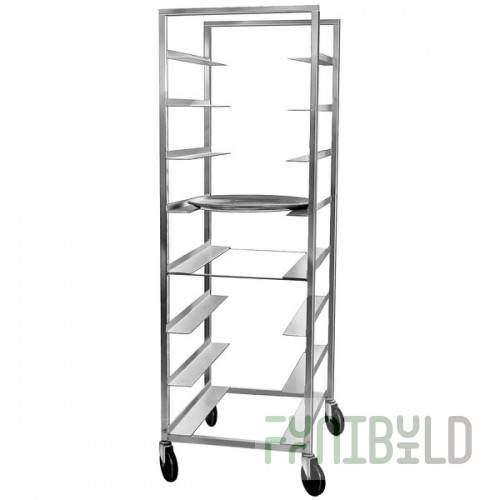 Channel AXD-OT-8 8 Pan Heavy-Duty Aluminum Oval Pan Rack - Assembled