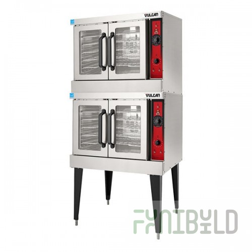 Vulcan VC66EC-208/3 Double Deck Full Size Electric Deep Depth Convection Oven with Computer Controls - 208V, Field Convertible, 25 kW