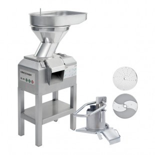 Robot Coupe CL60E 2-Speed 2 Feed-Heads Continuous Feed Food Processor with Full Moon Pusher Feed, Bulk Feed, and 2 Discs - 208/240V, 3 Phase, 3 hp