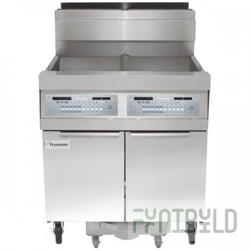 Frymaster SCFHD260G 160 lb. 2 Unit Liquid Propane Floor Fryer System with Thermatron Controls and Filtration System - 250,000 BTU