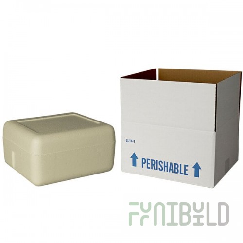 Insulated Shipping Box with Biodegradable Cooler 12 1/4