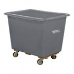 Royal Basket Trucks 10 Cu. Ft. Gray Poly Truck with Wood Base and 2 Rigid / 2 Swivel Casters R08-GRX-PTC-4UNN Royal Basket Trucks 10 Cu. Ft. Gray Poly Truck with Wood Base and 2 Rigid / 2 Swivel Casters R08-GRX-PTC-4UNN