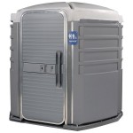 PolyJohn SA1-1005 We'll Care III Pewter Wheelchair Accessible Portable Restroom - Assembled PolyJohn SA1-1005 We'll Care III Pewter Wheelchair Accessible Portable Restroom - Assembled