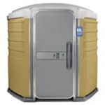 PolyJohn SA1-1005 We'll Care III Pewter Wheelchair Accessible Portable Restroom - Assembled PolyJohn SA1-1005 We'll Care III Pewter Wheelchair Accessible Portable Restroom - Assembled