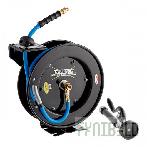 Regency Open Powder-Coated Steel Hose Reel with 15' x 3/8