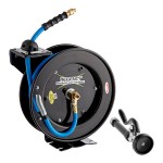 Regency Open Powder-Coated Steel Hose Reel with 15' x 3/8 Regency Open Powder-Coated Steel Hose Reel with 15' x 3/8