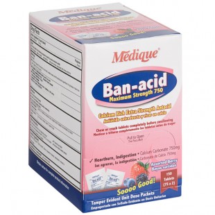 Medique 28536 Ban-Acid Calcium Rich Extra Strength Antacid Tablets - 150/Box