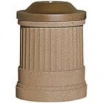 Wausau Tile TF1190 Deerfield 31 Gallon Concrete Round Trash Can with Aluminum Funnel Top Wausau Tile TF1190 Deerfield 31 Gallon Concrete Round Trash Can with Aluminum Funnel Top