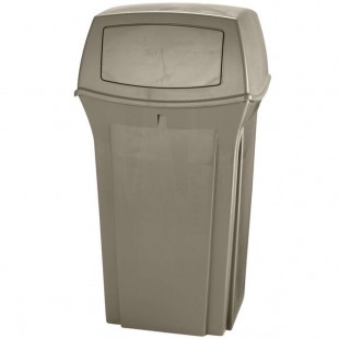 Rubbermaid® FG843088BEIG Ranger Beige Square Trash Can With 2 Doors 35 Gallon Rubbermaid® FG843088BEIG Ranger Beige Square Trash Can With 2 Doors 35 Gallon