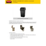 Rubbermaid® FG843088BEIG Ranger Beige Square Trash Can With 2 Doors 35 Gallon