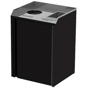 Lakeside 3420B Rectangular Stainless Steel Liquid / Cup Refuse Station with Top Access and Black Laminate Finish - 26 1/2