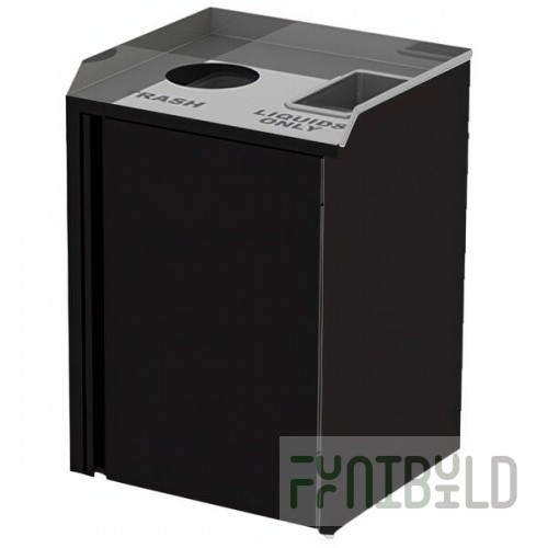 Lakeside 3420B Rectangular Stainless Steel Liquid / Cup Refuse Station with Top Access and Black Laminate Finish - 26 1/2