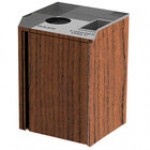 Lakeside 3420B Rectangular Stainless Steel Liquid / Cup Refuse Station with Top Access and Black Laminate Finish - 26 1/2 Lakeside 3420B Rectangular Stainless Steel Liquid / Cup Refuse Station with Top Access and Black Laminate Finish - 26 1/2