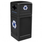 Commercial Zone 747302 Polytec 42 Gallon Beige Square Recycling Container and Beige Dome Lid with Mixed Recycling Slot Commercial Zone 747302 Polytec 42 Gallon Beige Square Recycling Container and Beige Dome Lid with Mixed Recycling Slot
