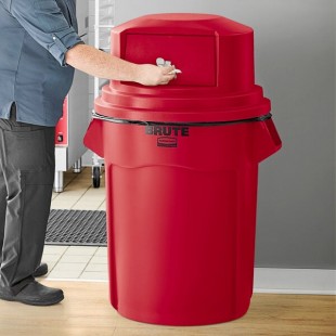 Rubbermaid® BRUTE 55 Gallon Red Trash Can with Red Round Dome Top Rubbermaid® BRUTE 55 Gallon Red Trash Can with Red Round Dome Top
