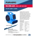 PURAERO PA-200-AM-BL Blue 3-Speed Mini Air Mover - 800 CFM, 115V PURAERO PA-200-AM-BL Blue 3-Speed Mini Air Mover - 800 CFM, 115V
