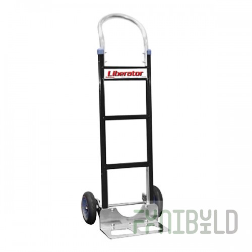 B&P Manufacturing Liberator 600 lb. Black Aluminum / Steel Straight Back Hand Truck with Loop Handle and 10