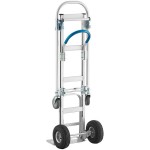 Lavex 750 lb. 2-in-1 Convertible Hand Truck with Nose Plate and Pneumatic Wheels