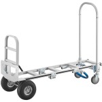 Lavex 750 lb. 2-in-1 Convertible Hand Truck with Nose Plate and Pneumatic Wheels