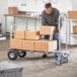 Lavex 750 lb. 2-in-1 Convertible Hand Truck with Nose Plate and Pneumatic Wheels