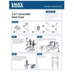 Lavex 750 lb. 2-in-1 Convertible Hand Truck with Nose Plate and Pneumatic Wheels