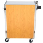 Lakeside 610LM 3 Shelf Standard Duty Stainless Steel Utility Cart with Enclosed Base and Light Maple Finish - 16 1/2