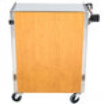 Lakeside 610LM 3 Shelf Standard Duty Stainless Steel Utility Cart with Enclosed Base and Light Maple Finish - 16 1/2