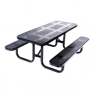 Lifeyard 6' Black Perforated Metal Picnic Table