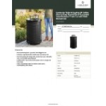 Lancaster Table & Seating 36 Gallon Heavy-Duty Round Black Expanded Steel Outdoor Trash Can with Rain Bonnet Lid