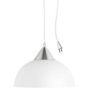 Globe Modern White / Brushed Steel Pendant Light - 120V, 60W Globe Modern White / Brushed Steel Pendant Light - 120V, 60W