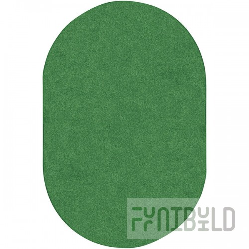 Joy Carpets Kid Essentials Just Kidding 6' x 9' Grass Green Oval Area Rug