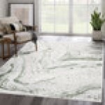 Abani Atlas Collection 4' x 6' Green / Gray Contemporary Abstract Marble Area Rug