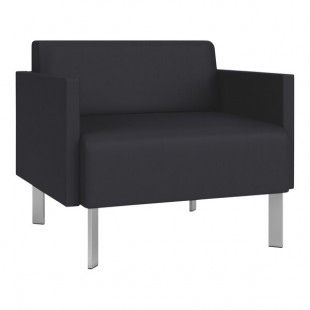 Lesro Luxe Lounge Series Patriot Plus Black Vinyl Bariatric Guest Arm Chair with Steel Legs Lesro Luxe Lounge Series Patriot Plus Black Vinyl Bariatric Guest Arm Chair with Steel Legs