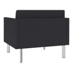 Lesro Luxe Lounge Series Patriot Plus Black Vinyl Bariatric Guest Arm Chair with Steel Legs Lesro Luxe Lounge Series Patriot Plus Black Vinyl Bariatric Guest Arm Chair with Steel Legs