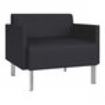Lesro Luxe Lounge Series Patriot Plus Black Vinyl Bariatric Guest Arm Chair with Steel Legs Lesro Luxe Lounge Series Patriot Plus Black Vinyl Bariatric Guest Arm Chair with Steel Legs