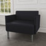 Lesro Luxe Lounge Series Patriot Plus Black Vinyl Bariatric Guest Arm Chair with Steel Legs Lesro Luxe Lounge Series Patriot Plus Black Vinyl Bariatric Guest Arm Chair with Steel Legs