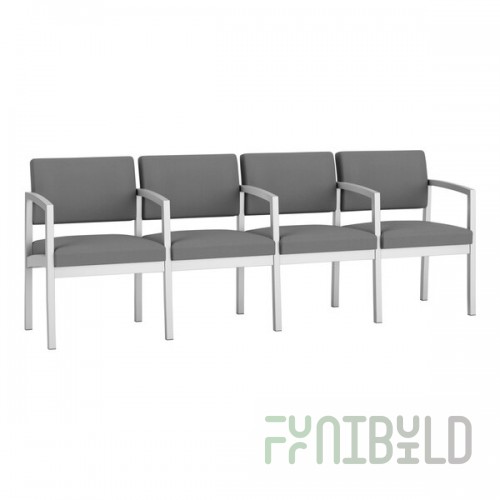 Lesro Lenox Steel Open House Asteroid Fabric 4-Seat Sofa with Center Arms