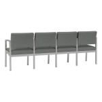 Lesro Lenox Steel Open House Asteroid Fabric 4-Seat Sofa with Center Arms