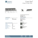Lesro Lenox Steel Open House Asteroid Fabric 4-Seat Sofa with Center Arms