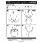 LumiSource Bacci Walnut Wood and Brown Faux Leather Arm Chair with Black Metal Legs - 2/Case