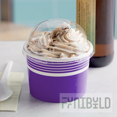 Choice 12 oz. Purple Paper Frozen Yogurt / Food Cup with Dome Lid - 50/Case
