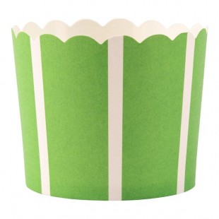 Sophistiplate Simply Baked 5 oz. Green Stripe Baking Cup - 120/Pack Sophistiplate Simply Baked 5 oz. Green Stripe Baking Cup - 120/Pack