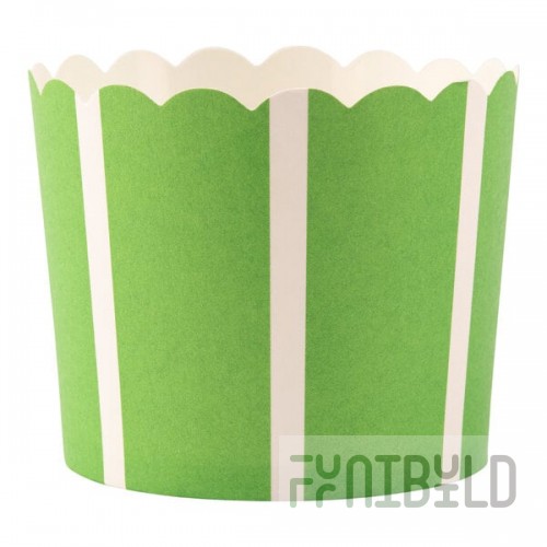 Sophistiplate Simply Baked 5 oz. Green Stripe Baking Cup - 120/Pack