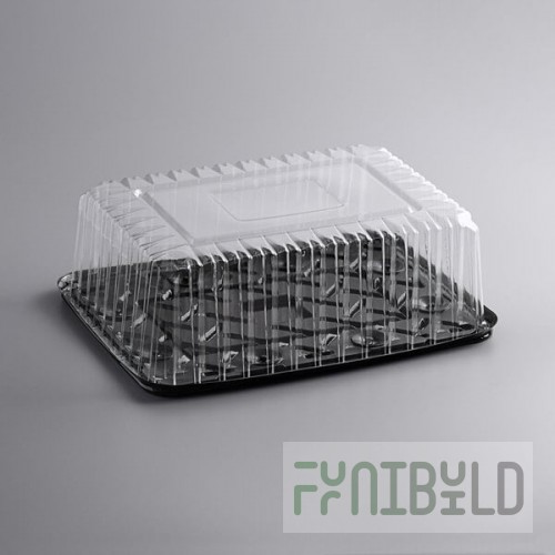 Choice 1/4 Size High Dome Sheet Cake Display Container with Clear Dome Lid - 80/Case