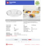 Inline Plastics Essentials 96 oz. Clear PET Plastic 5-Compartment Round Platter with Lid - 50/Case